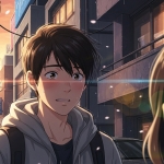 好きな女性を見つめる男性